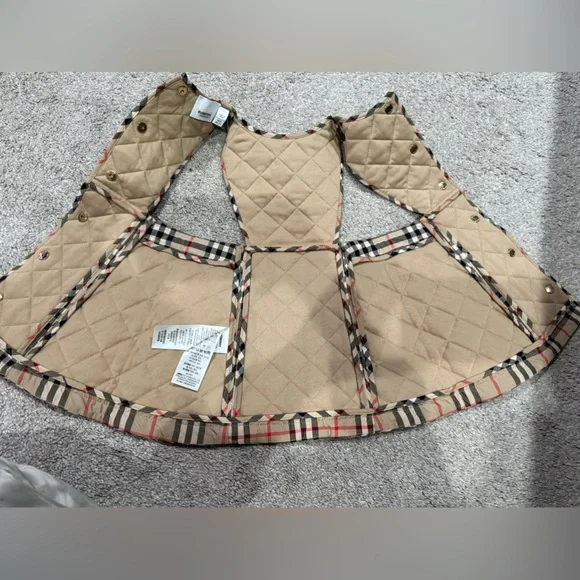 Burberry Kids Dress in Beige and Red Plaid